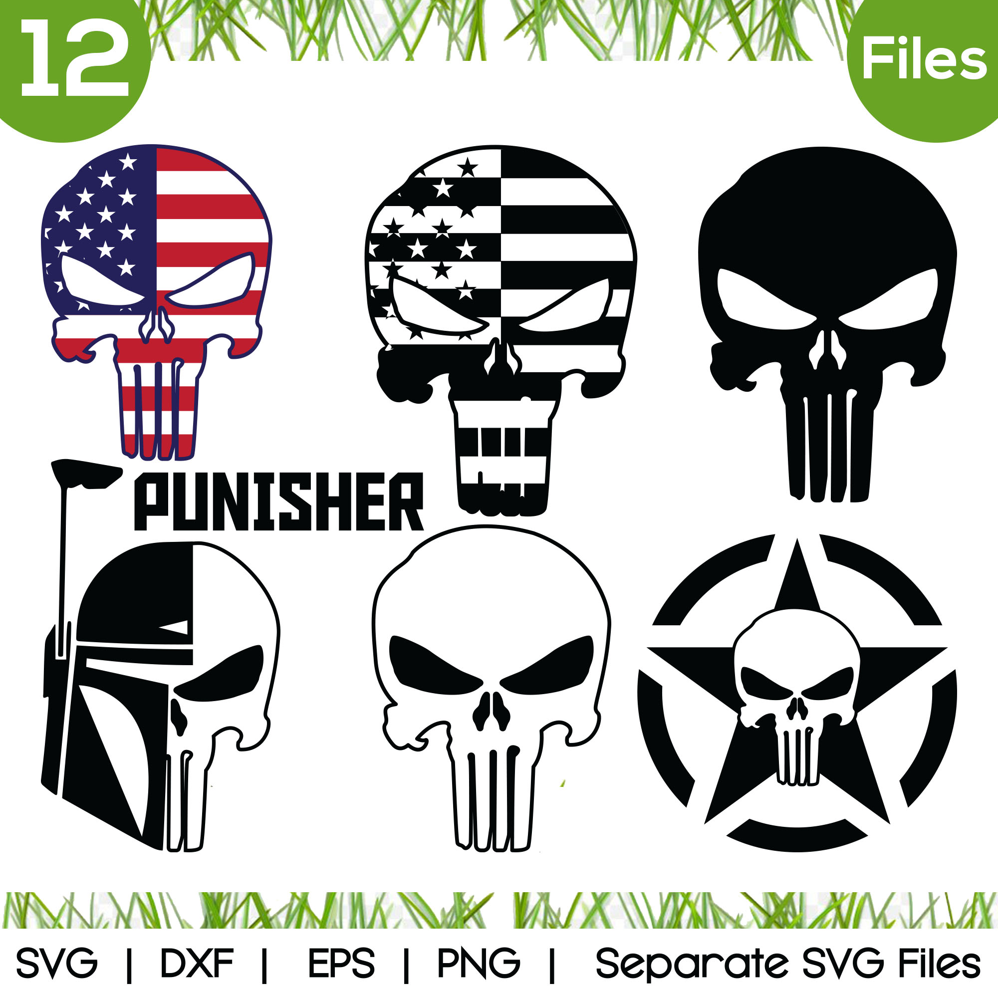 Punisher skull SVG cutting file