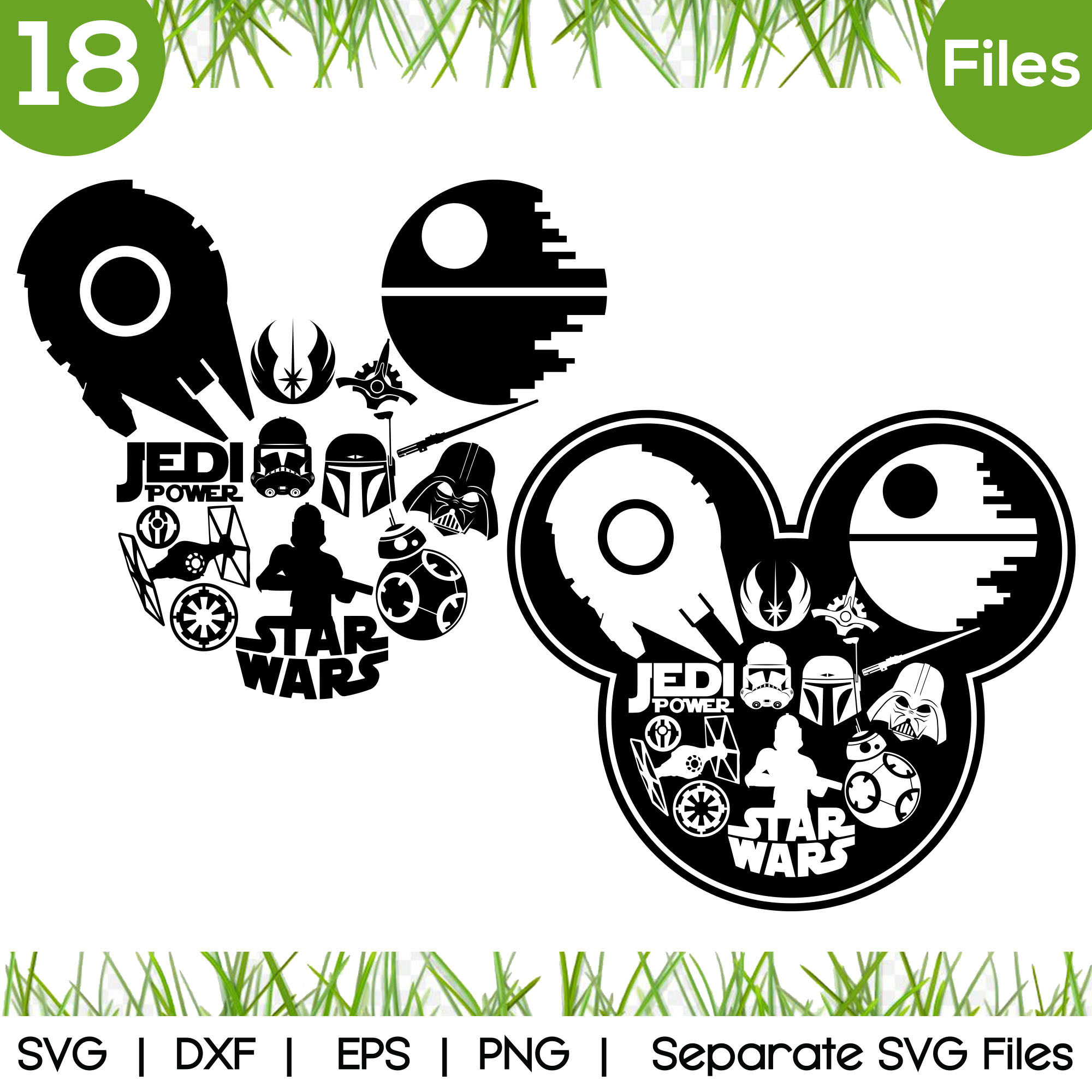 Star Wars Mickey SVG Cut Files - vector svg format