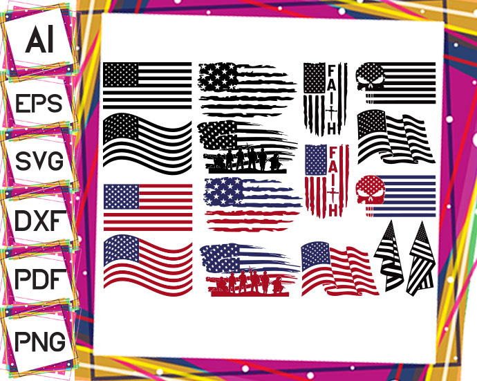 Flag USA Nike Logo Svg, Nike Logo Svg, Flag USA Svg, Png Dxf Eps File