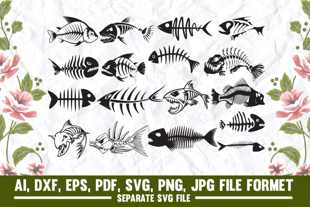 Fish Bone SVG Cut Files Vector Svg Format